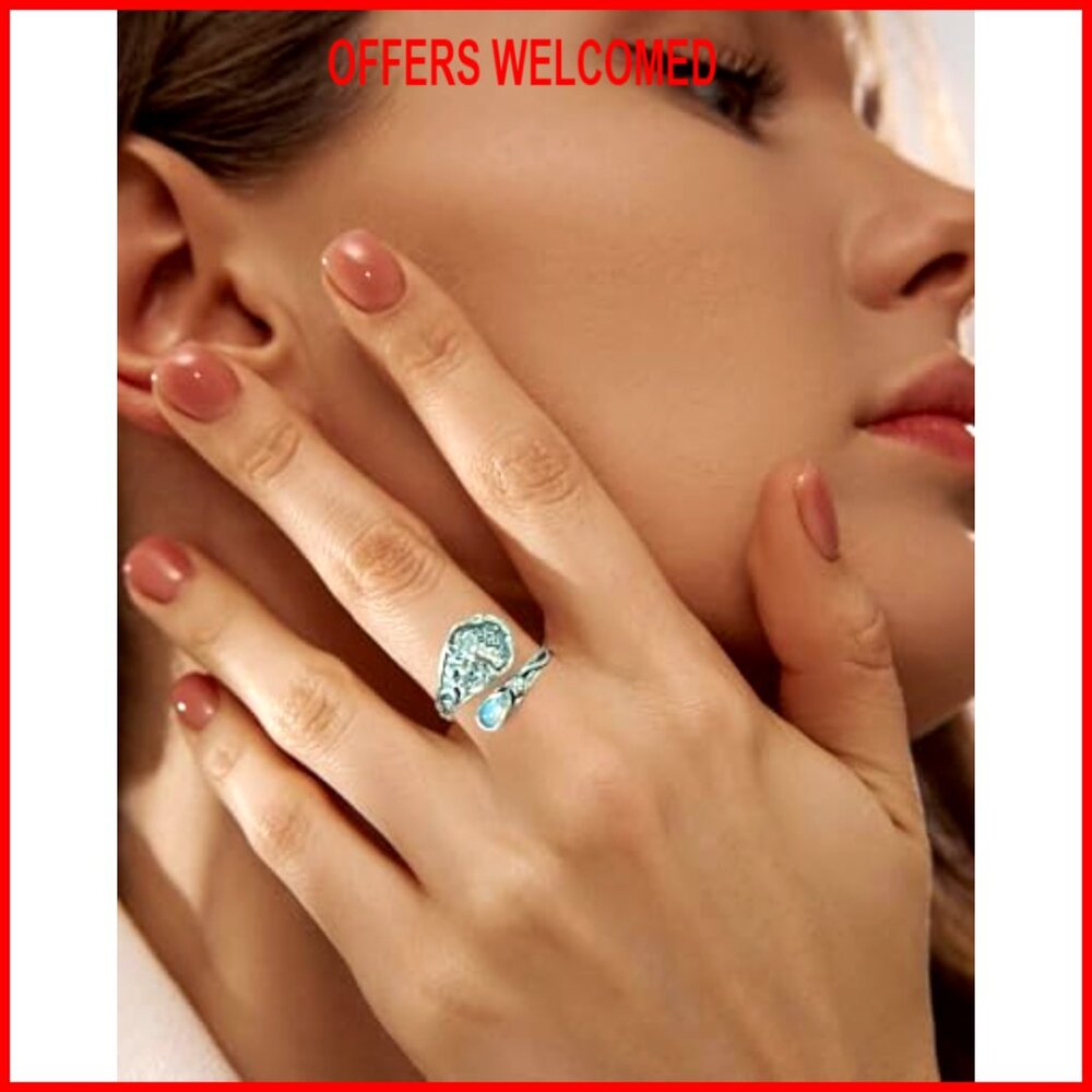 Adjustable Sterling Silver Dragonfly Turquoise Wr… - image 3